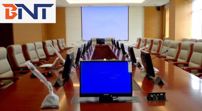 BNT14台液晶显示器升降器和14个桌面插座用于印度尼西亚4A公司