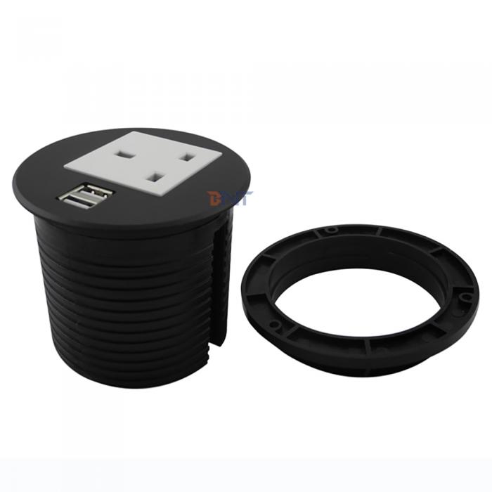 Round Table Socket  1 AC power 1*USB Charger TS80