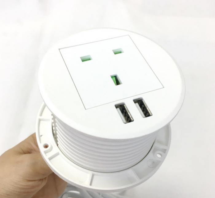 Round Table Socket  1 AC power 1*USB Charger TS80