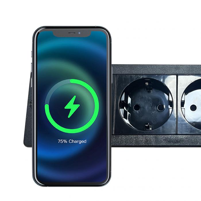 Hot sale Built-In 3EU Standard Power wireless Charging Socket 5A Rated Current 2 Desk/Sofa/Hotel/Bar/Meeting Room Plugs Sockets