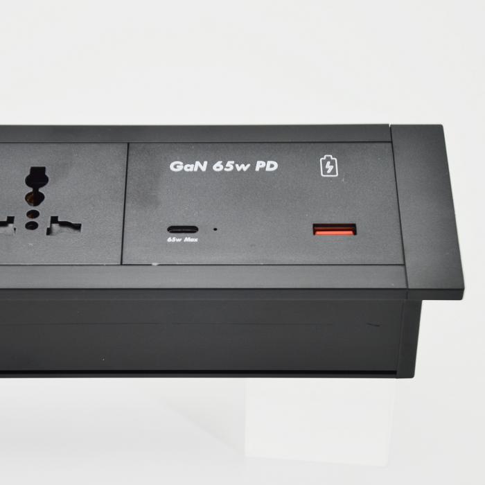 Recessed Tabletop Socket Universal Power Outlets USB A+C Ports 65W Max Output US/EU/AU 16A/13A