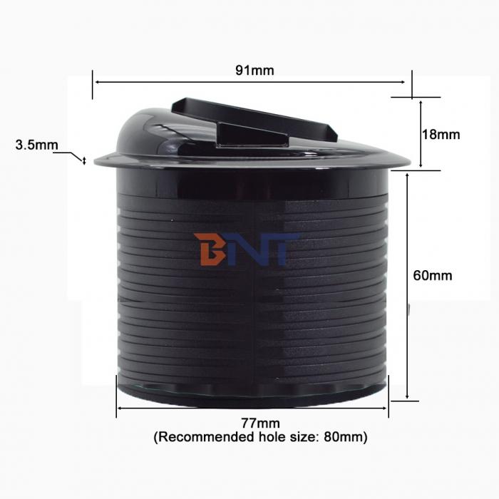 80mm Round Electrical Plugs & Eu Sockets Standard Outlets with USB Charging Type-C Port