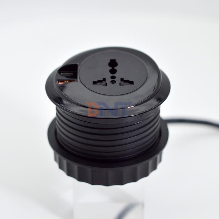 80mm Round Electrical Plugs & Universal Sockets Standard Outlets with USB Charging Type-C Port