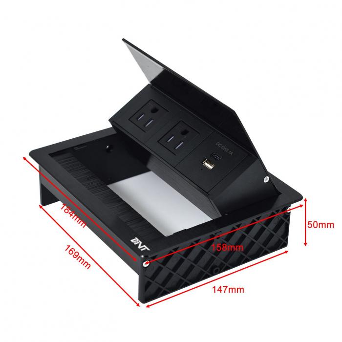 Factory UsDesktop Table Flip Cover 20W USB Socket Hidden Desktop Power Grommet Brush