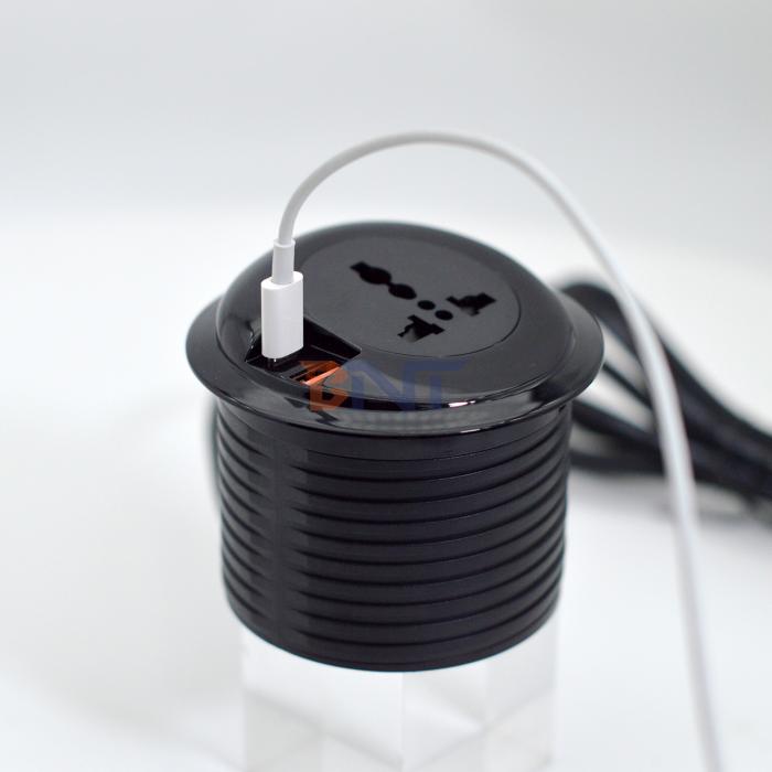 80mm Round Electrical Plugs & Universal Sockets Standard Outlets with USB Charging Type-C Port