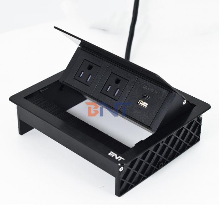 Factory UsDesktop Table Flip Cover 20W USB Socket Hidden Desktop Power Grommet Brush
