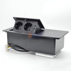 Desktop Table Hidden Charging Sockets Multi Connection Box Pop up Power Socket With Wireless Charging