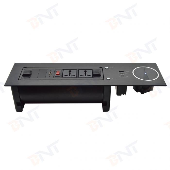 2 Universal 65W Fast Charging Tabletop Socket IP44 Level 10A Rated Current 2 AC Outlets EU Plug Standard for Office Use