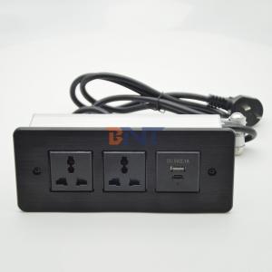 Recessed Power Strip USB C Fast Charge Flush Mount Desk Furniture Drawer Socket Conference Table Hidden Outlet