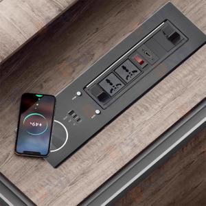 2 Universal 65W Fast Charging Tabletop Socket IP44 Level 10A Rated Current 2 AC Outlets EU Plug Standard for Office Use