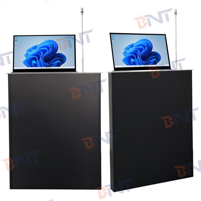 Intelligent Flush Mount Retractable Screen LCD Monitor Lift Fast Lifting Built-in Microphone for Conferences