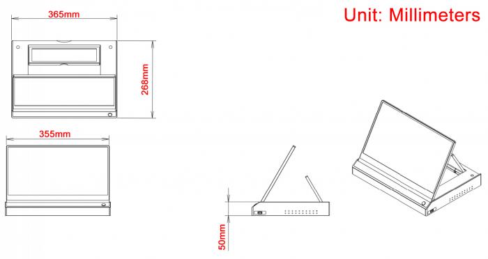 FlipUp Monitor Box with Paperless System Security Lockable for Computer Desk