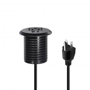 Plastic Recessed Mounted Table Power Socket with USB A+C Charging Ports