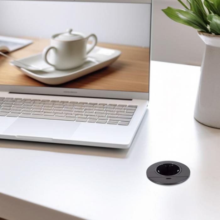 Round Design Sofa Set with Embedded Table Power Socket with TYPE C Charging USB Charging Socket