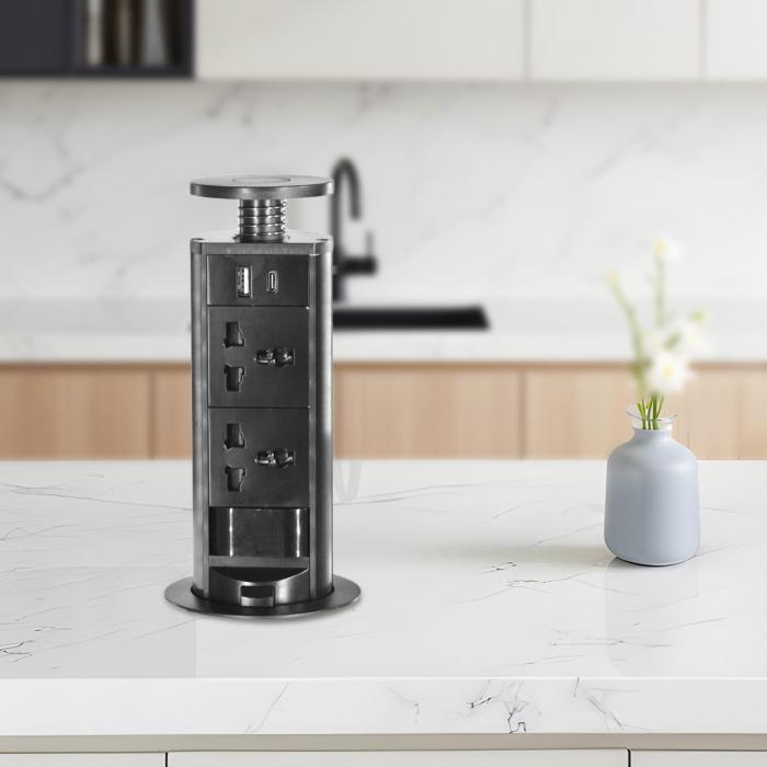 Universal Power Kitchen Socket Sacar El Enchufe De La Cocina Hidden Tabletop Pop up Kitchen Sockets for Modern Smart Kitchen