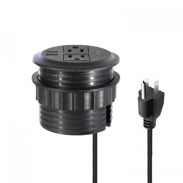 Round Sofa Set Embedded Electric Power Socket with 2 US Standard Power Outlets & Dual USB A Charging Socket Modern Furniture