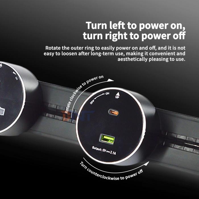 Convenient Wall-Mounted Multi-Outlet Power Rail Track Socket New Removable Aluminum Alloy Socket WIth Weak Current Interface