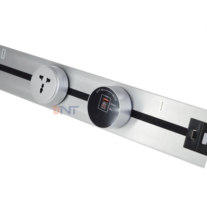New Style Wall-Mounted Power Rail Track Socket Convenient With Removable Top Table Socket Weak Current Multifunctional Ports
