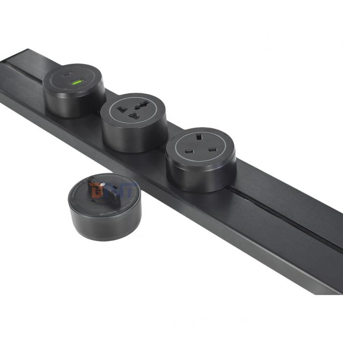 New Style Convenient Wall Mounted Multi Outlets Power Rail Track Socket Removable Power Socket