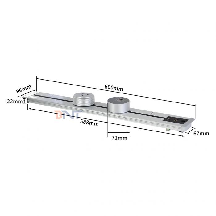 New Style Wall-Mounted Power Rail Track Socket Convenient With Removable Top Table Socket Weak Current Multifunctional Ports