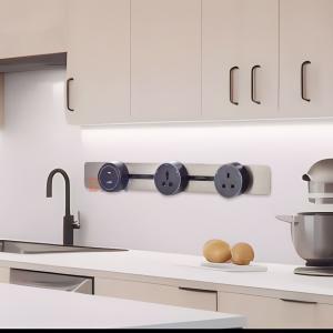 Multi Outlets Power Rail Track Socket New Style Wall Mounted Removable Power Socket Convenient for Kitchen