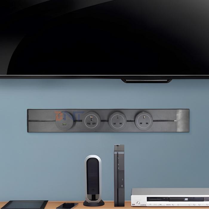 New Style Convenient Wall Mounted Multi Outlets Power Rail Track Socket Removable Power Socket