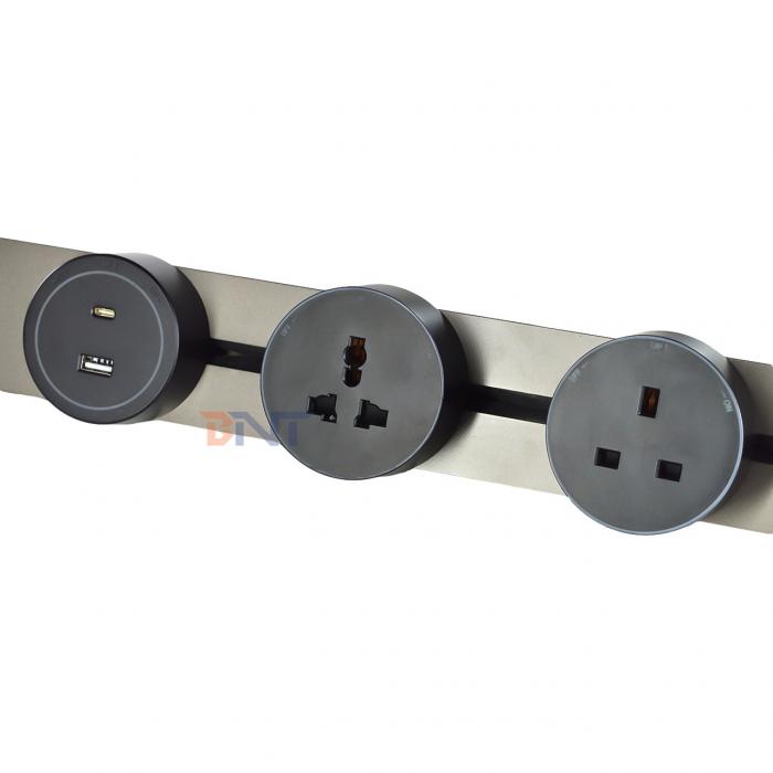 Multi Outlets Power Rail Track Socket New Style Wall Mounted Removable Power Socket Convenient for Kitchen