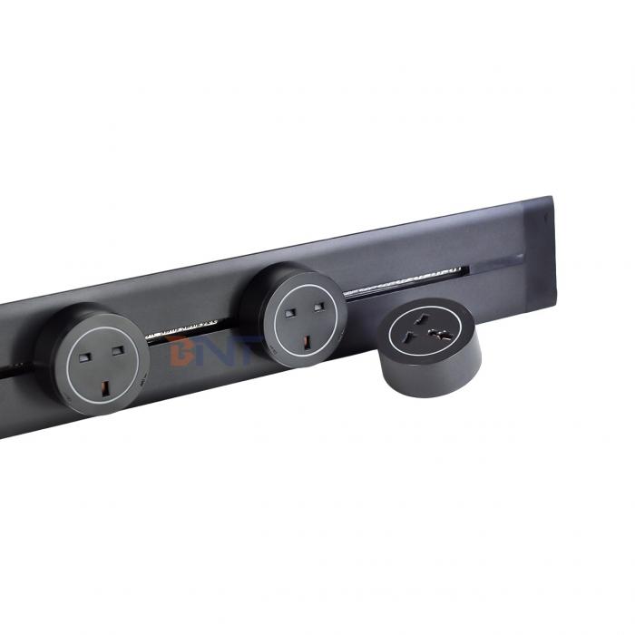 Modern Style Wall-Mounted Power Rail Track Socket Convenient Multi-Outlet Removable AC Socket for Universal UK Standards