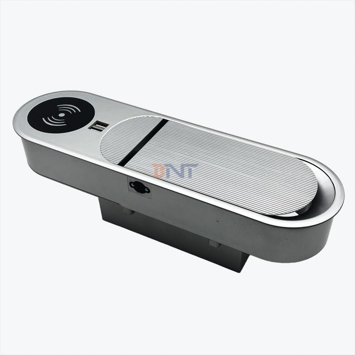 Multifunctional 2AC and 2USB A Charing Outputs Desktop Power Socket with Wireless Charger
