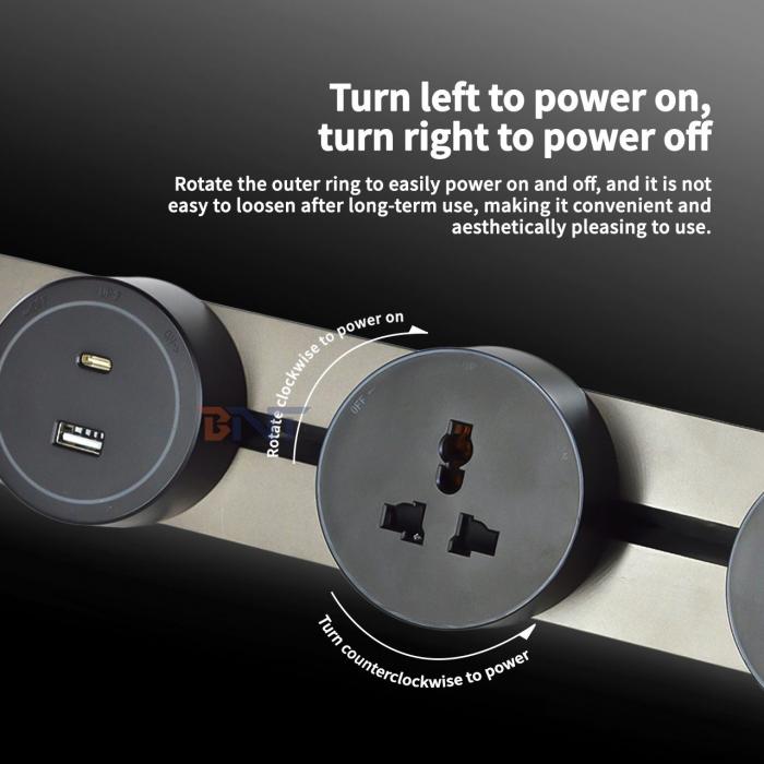 Multi Outlets Power Rail Track Socket New Style Wall Mounted Removable Power Socket Convenient for Kitchen