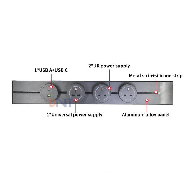 New Style Convenient Wall Mounted Multi Outlets Power Rail Track Socket Removable Power Socket