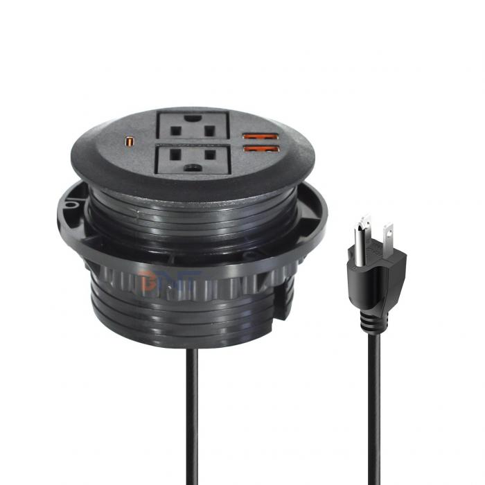 Round Sofa Set Embedded Electric Power Socket with 2 US Standard Power Outlets & Dual USB A Charging Socket 65W