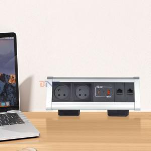 Adhesive clip design Desktop Clamp Socket Power Strip With 2 IS AC Outlets USB A+C PD 20W Fast Charge