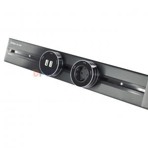 Multi Outlets Power Rail Track Socket 60CM Wall Mounted Removable Power Socket With 1AC & USB A+C