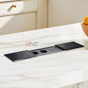 Double Silp Open Euro Tabletop Electric Power Socket Slip-Open 2 AC Outlets & USB A+C IP44 for Office Use