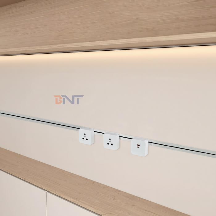 New Removable Ultra narrow track socket Convenient Wall-Mounted Multi-Outlet Power Rail Track Socket