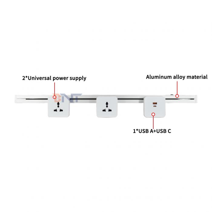 New Removable Ultra narrow track socket Convenient Wall-Mounted Multi-Outlet Power Rail Track Socket