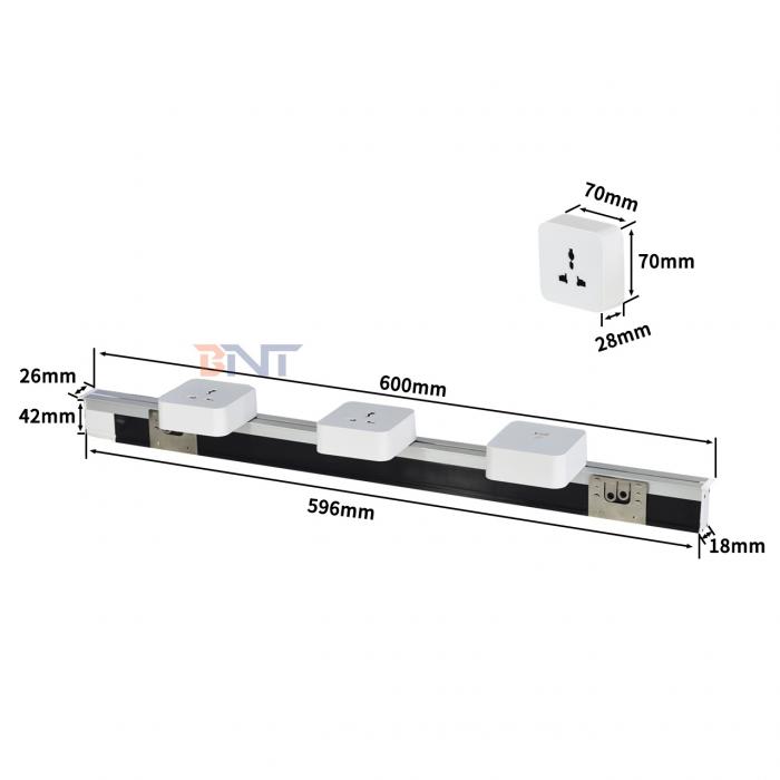New Removable Ultra narrow track socket Convenient Wall-Mounted Multi-Outlet Power Rail Track Socket