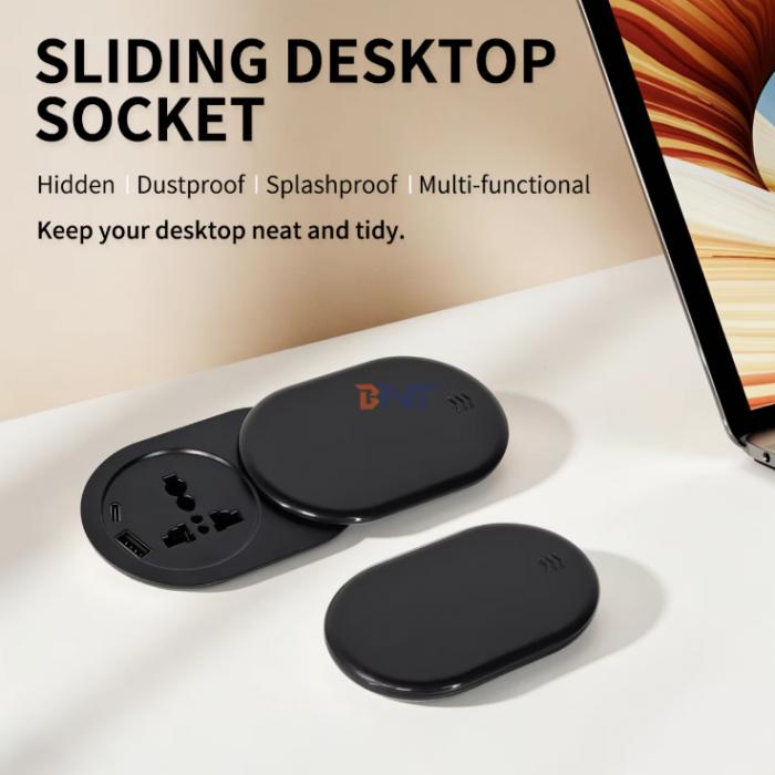 Sliding Hidden Desktop Socket – Redefine Neat & Smart Workspace