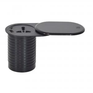 New Mold Development Mini Black Universal Power Slip Open Tabletop Socket with USB Port 16A PC Hidden in Furniture Desk Office