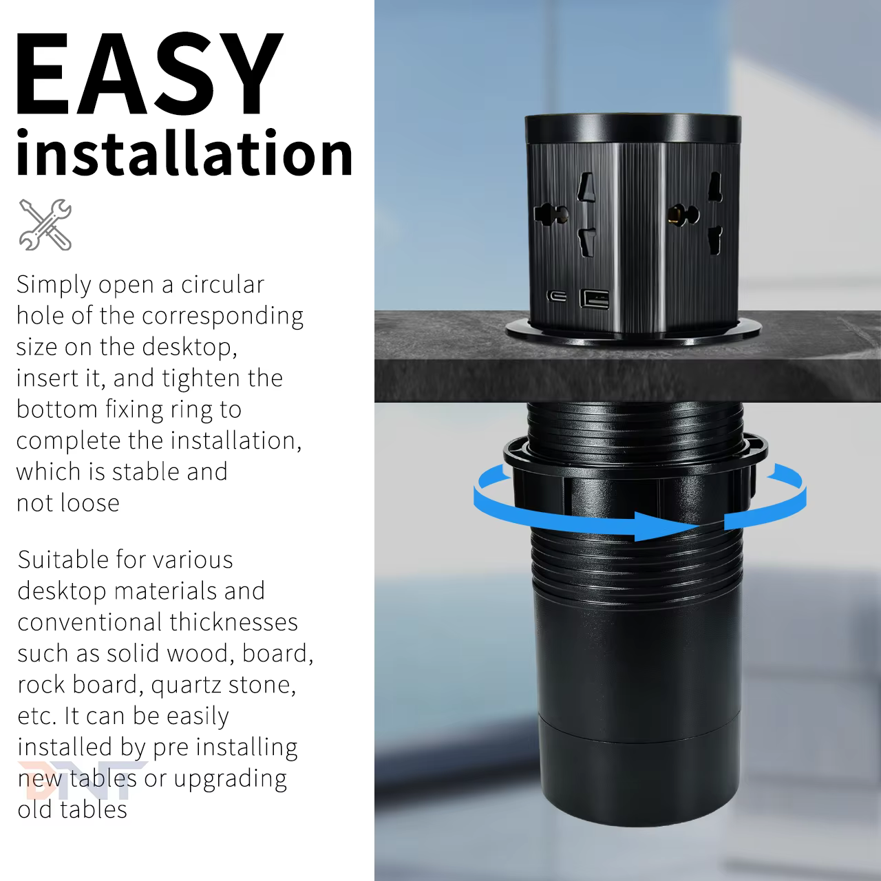 Installation into an 85 mm cut-out