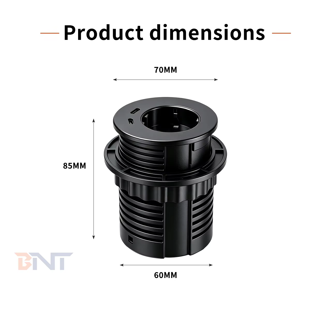60 mm Recessed Grommet with EU Outlet and Dual USB-C