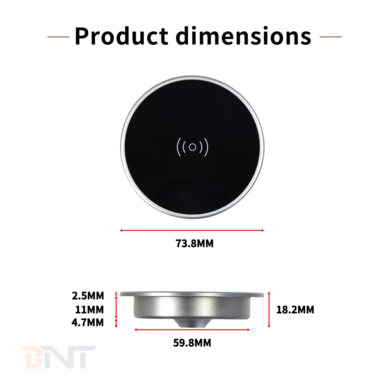 15 W Wireless Charging Desk Module, Tempered Glass (W74)