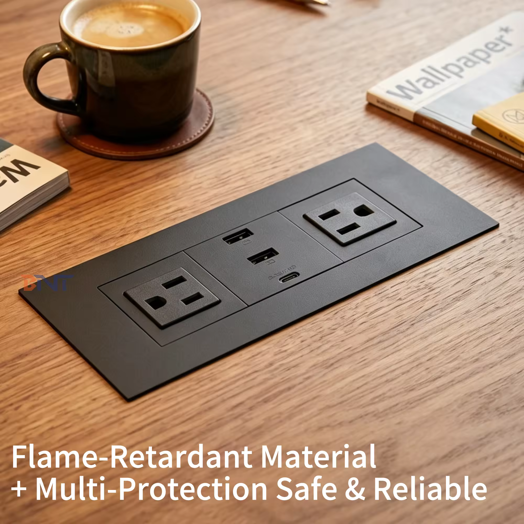 US Tabletop Socket, 2 AC + 2 USB-A + USB-C (BWP-10)