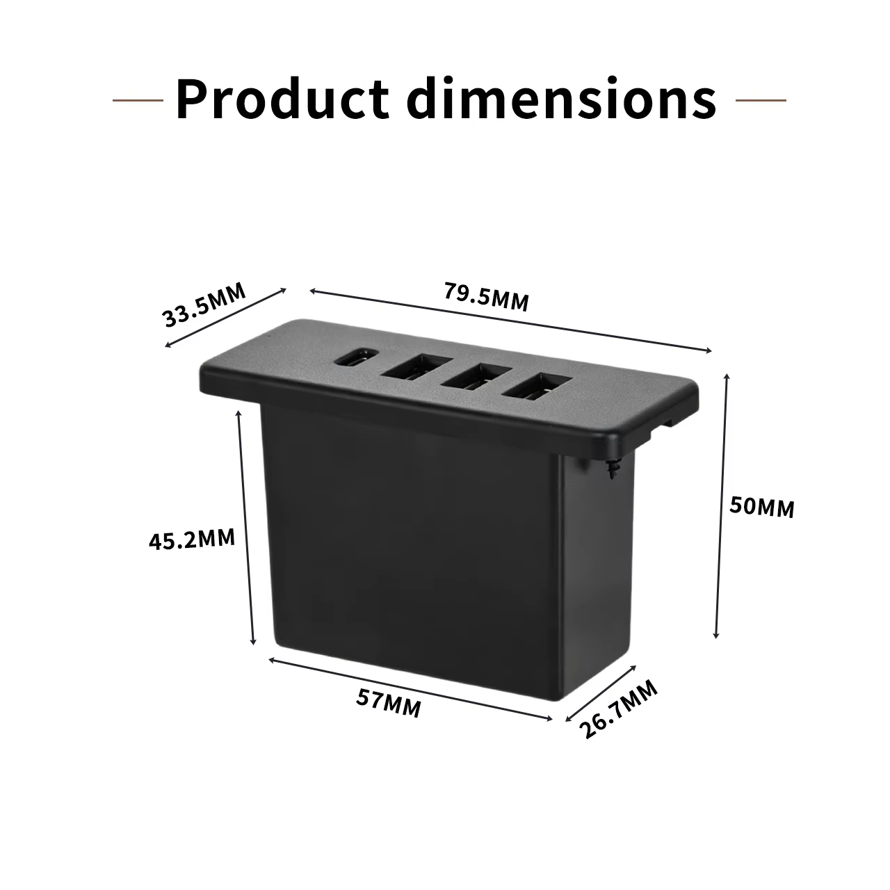 Recessed Desk Charger, 3 USB-A + 1 USB-C (USB-2)