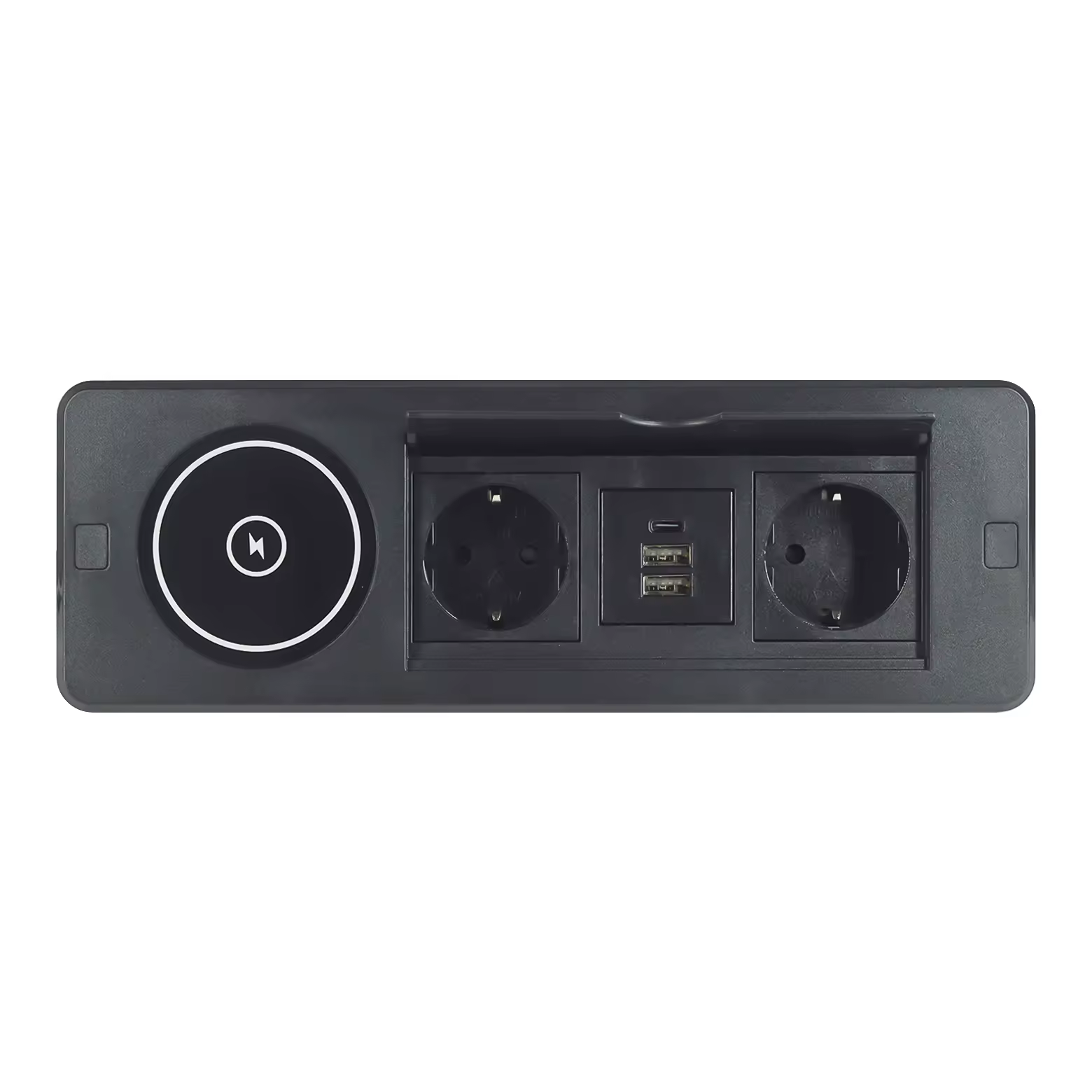 Flip-Lid Desk Socket, 2 EU + 2 USB-A + USB-C (BFS-1)