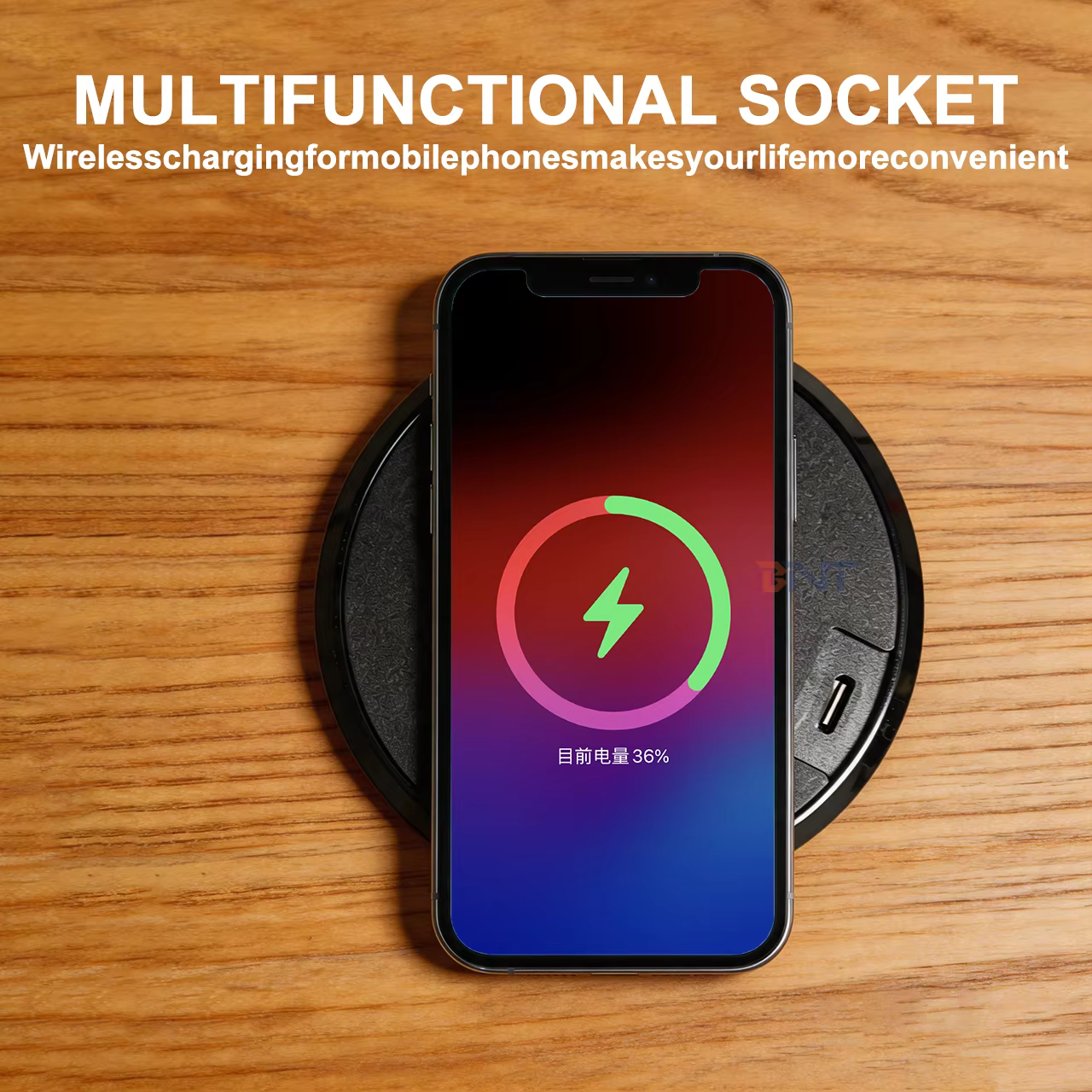 70 mm Desk Grommet, 15 W Wireless + 40/45 W USB (W75)