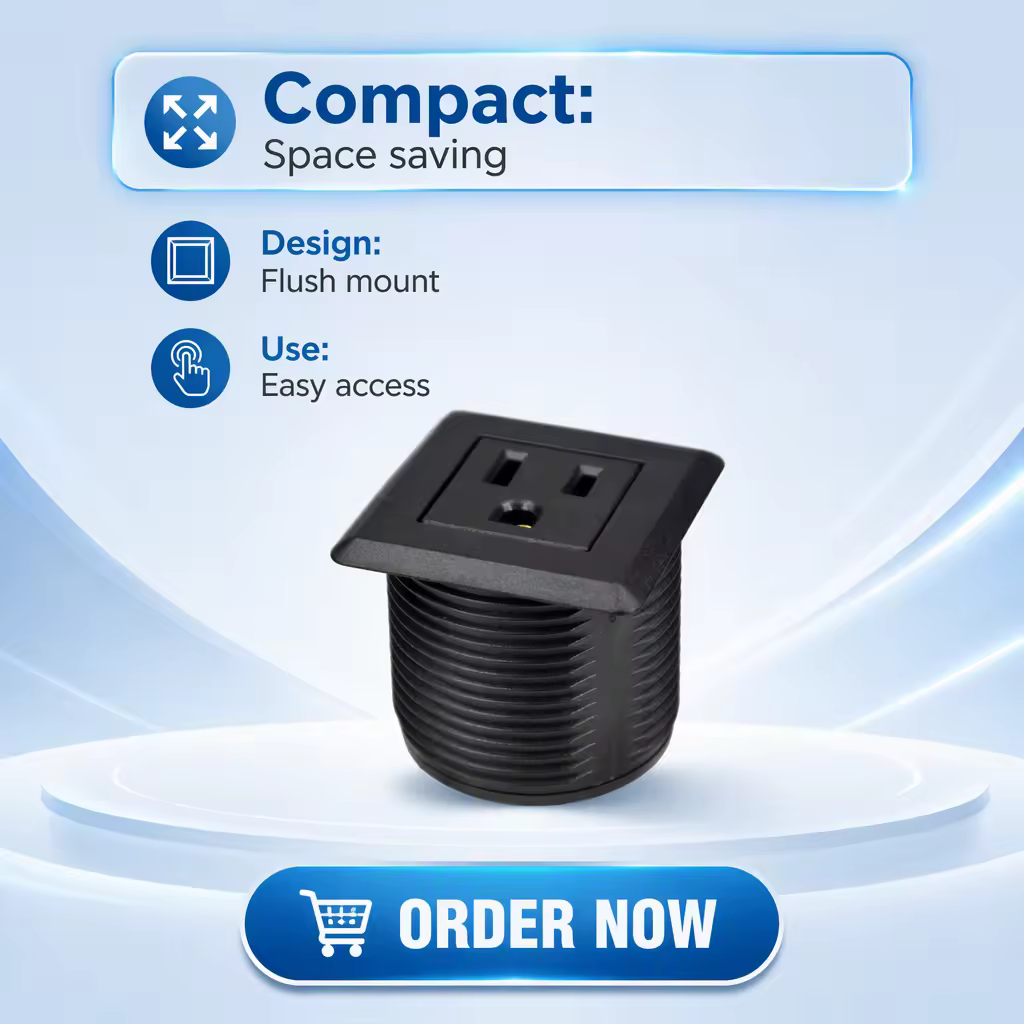46 mm Screw-Mount Panel Socket, US Outlet (TS46US)