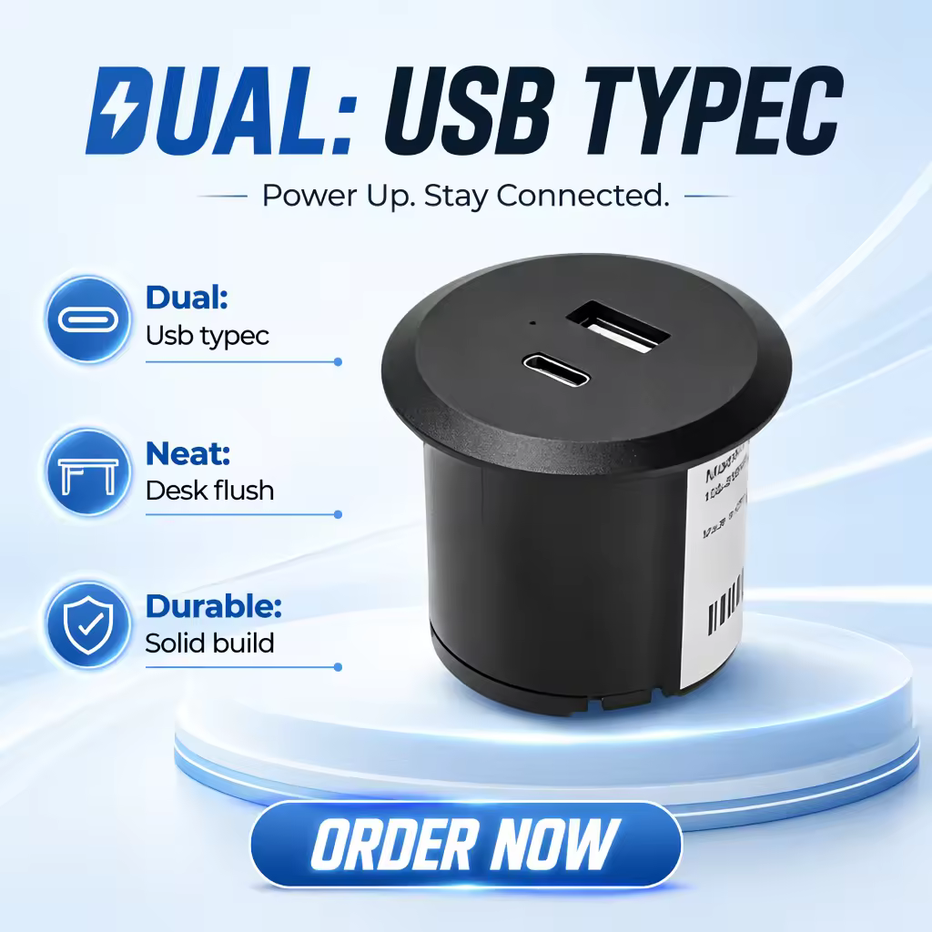42 mm Recessed USB Charger, 50 mm Round Body (USB-3)